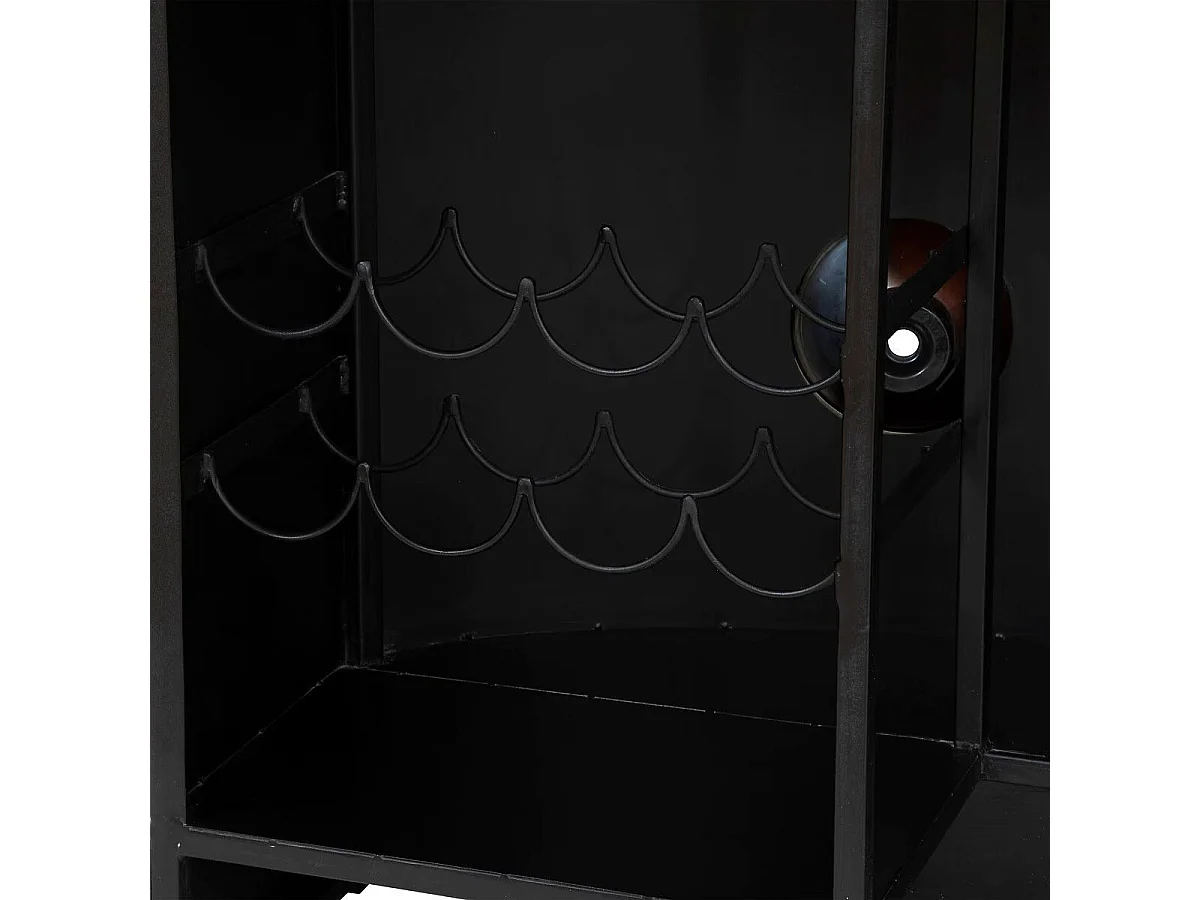 Meuble de Bar Van "Gaston" 152cm Noir & Blanc