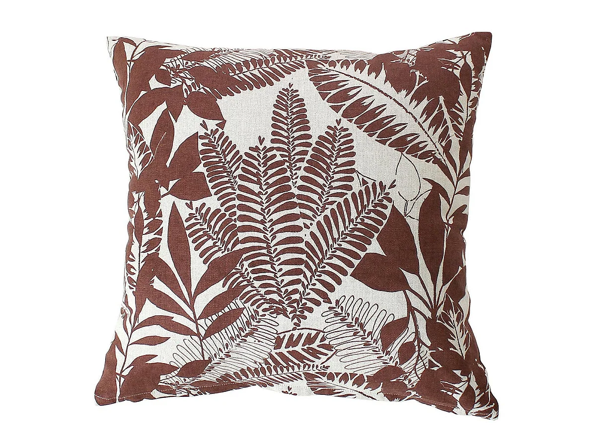 Coussin Déco Imprimé "Kasane" 40x40cm Marron