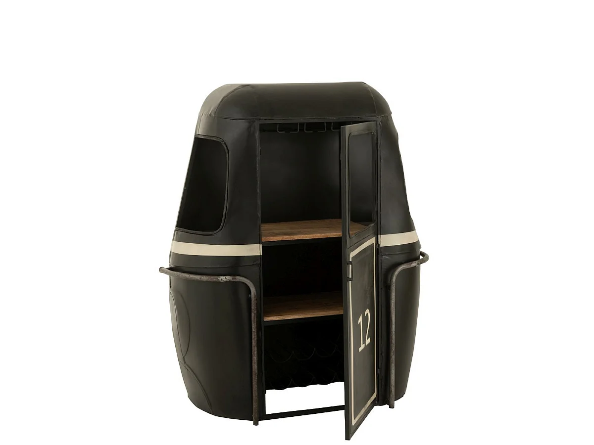 Meuble de Bar en Métal "Téléphérique" 154cm Noir