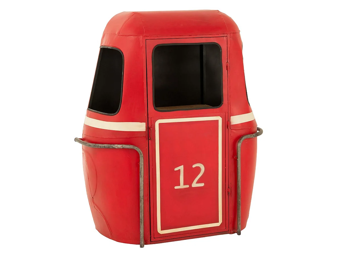 Meuble de Bar en Métal "Téléphérique" 154cm Rouge