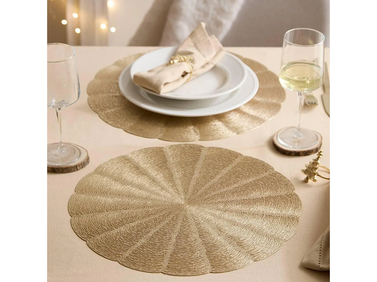 Set de Table Rond "Nest" 38cm Or
