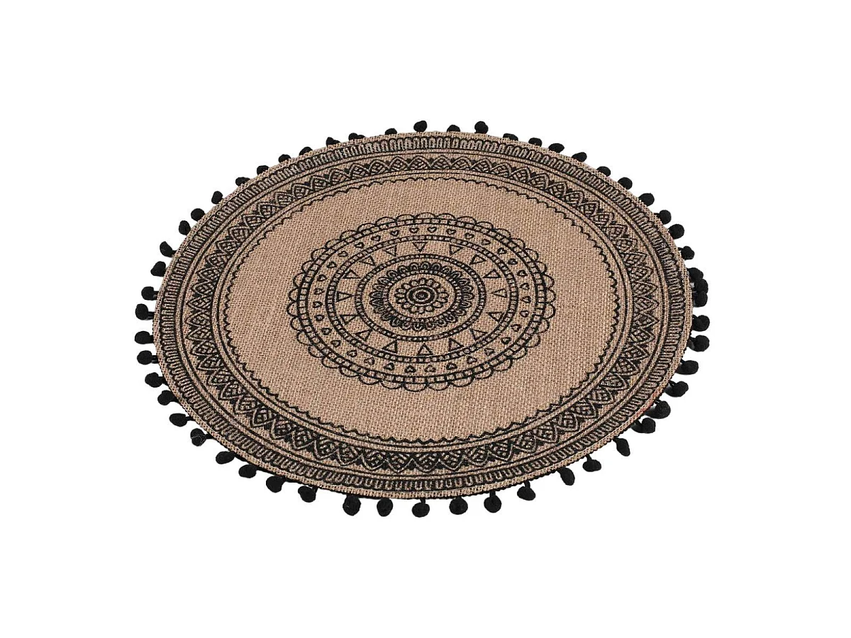 Set de Table en Jute "Renata" 38cm Noir