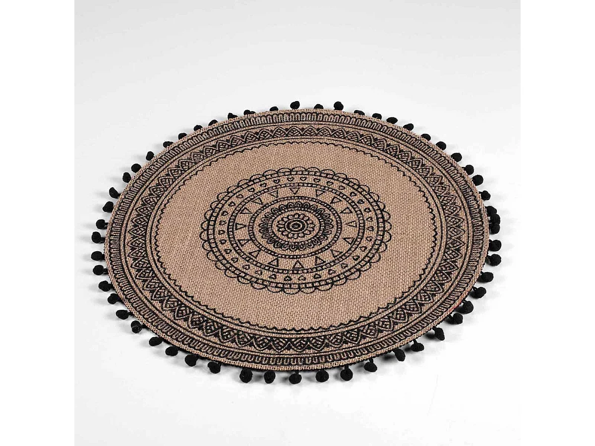 Set de Table en Jute "Renata" 38cm Noir