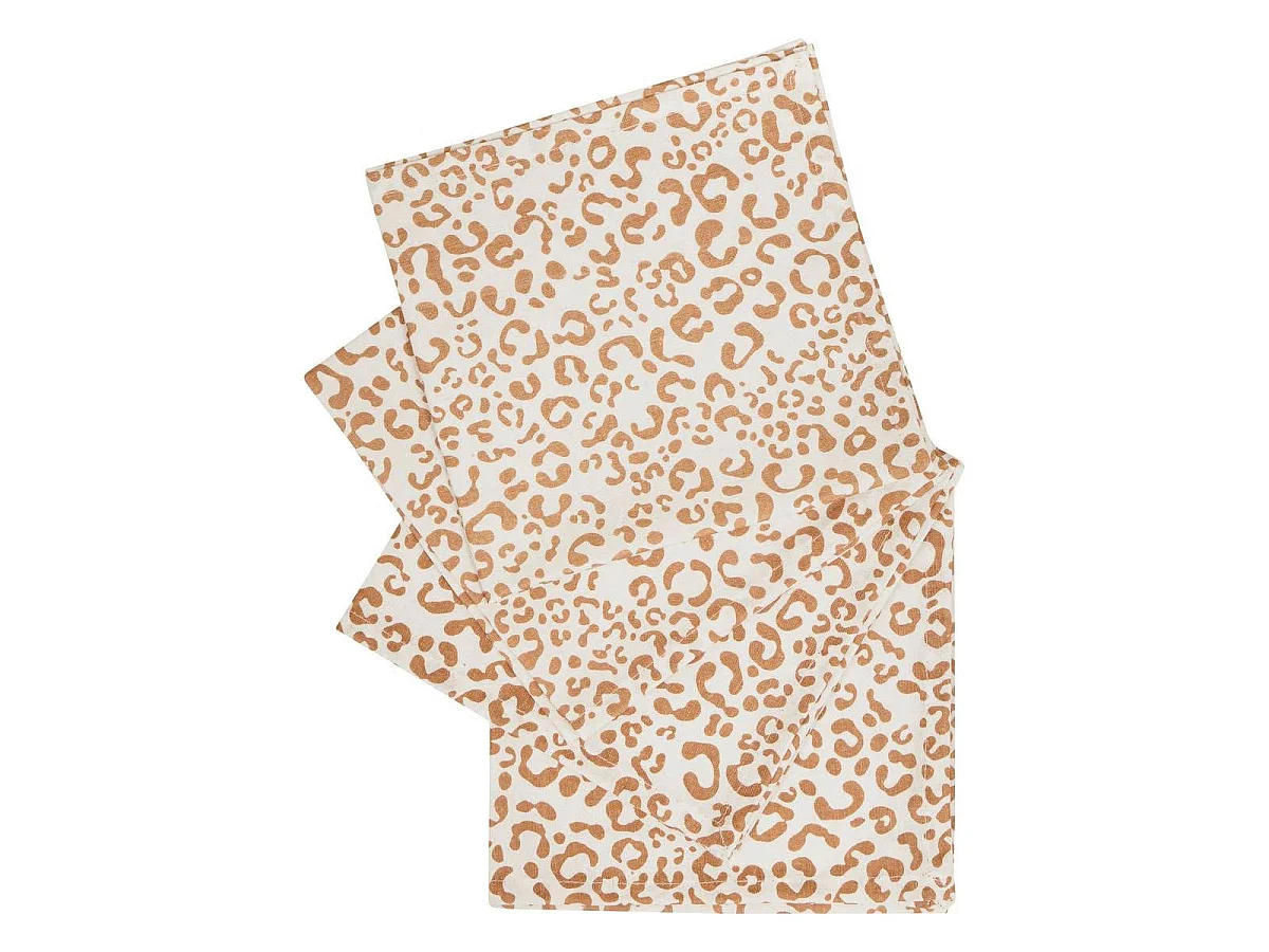 Lot de 4 Serviettes de Table "Leopardi" 40x40cm Beige