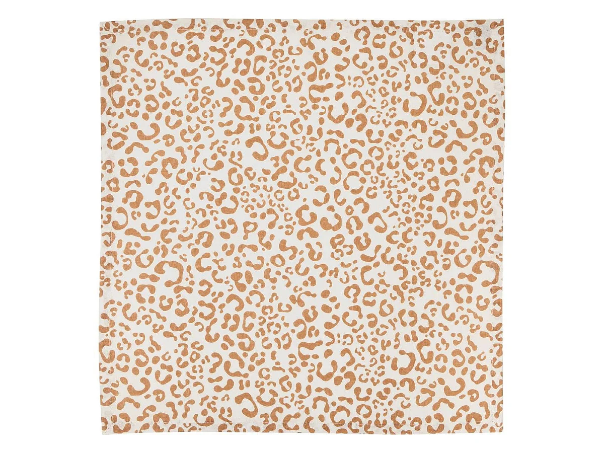 Lot de 4 Serviettes de Table "Leopardi" 40x40cm Beige