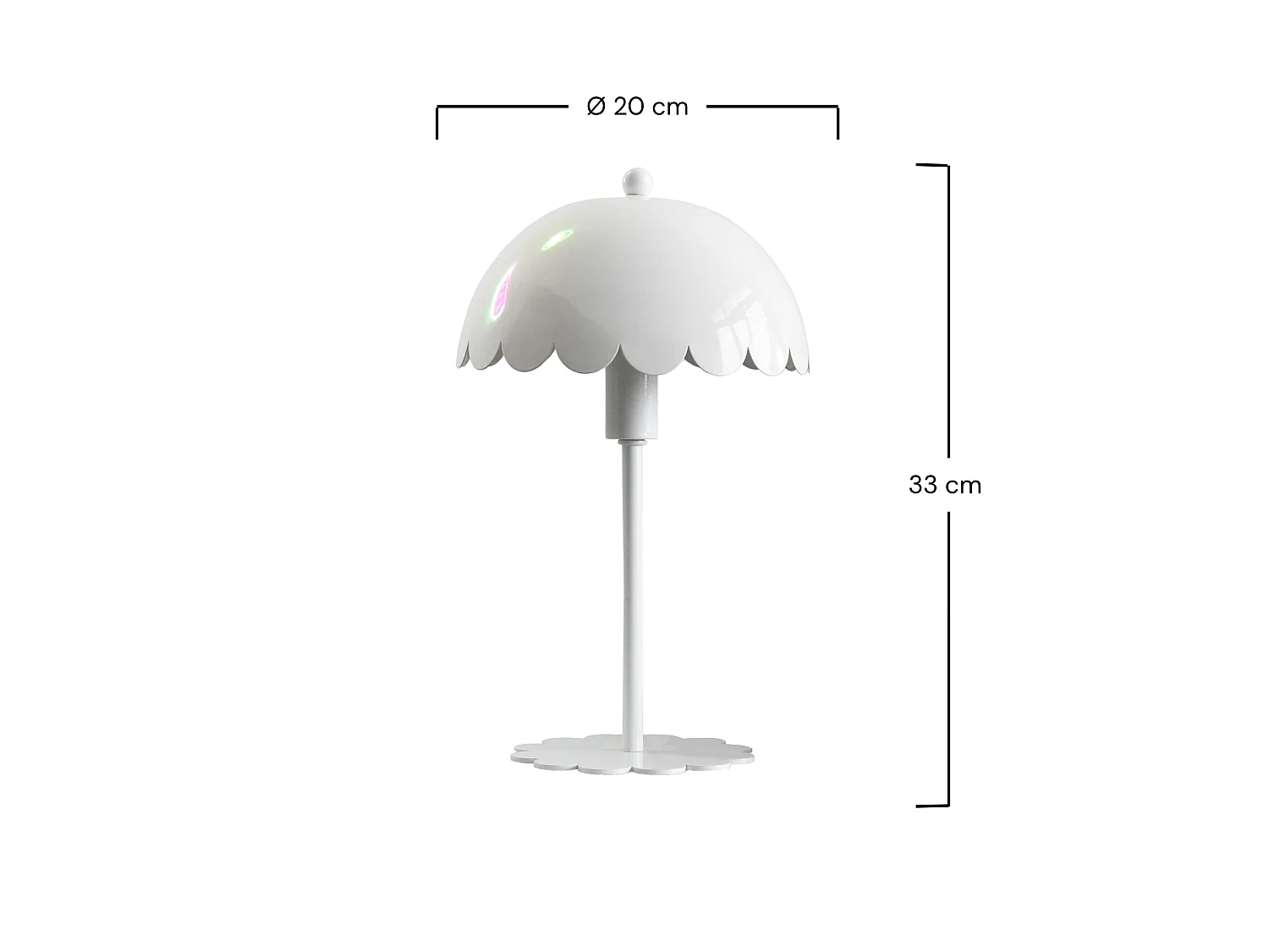 Tischlampe aus weißem Metall - Margot