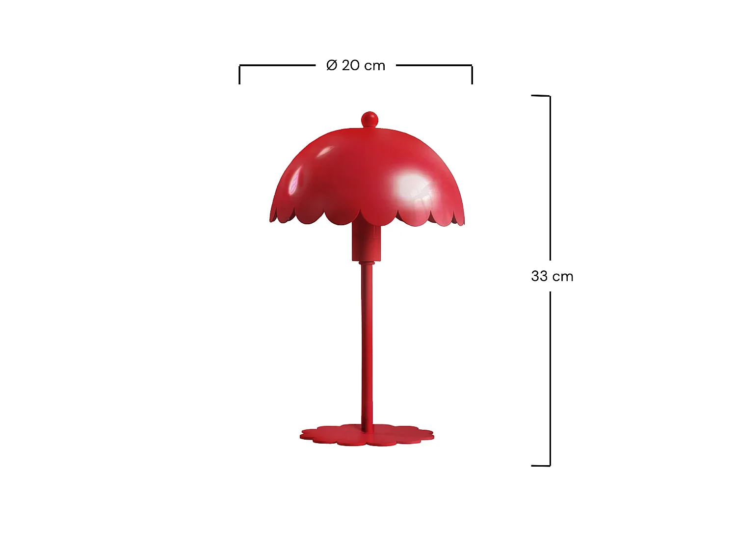 Tischlampe aus rotem Metall - Margot
