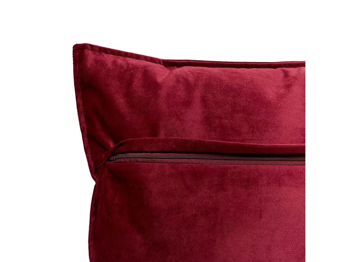 Coussin Déco Uni "Lilou" 55x55cm Rouge Grenat