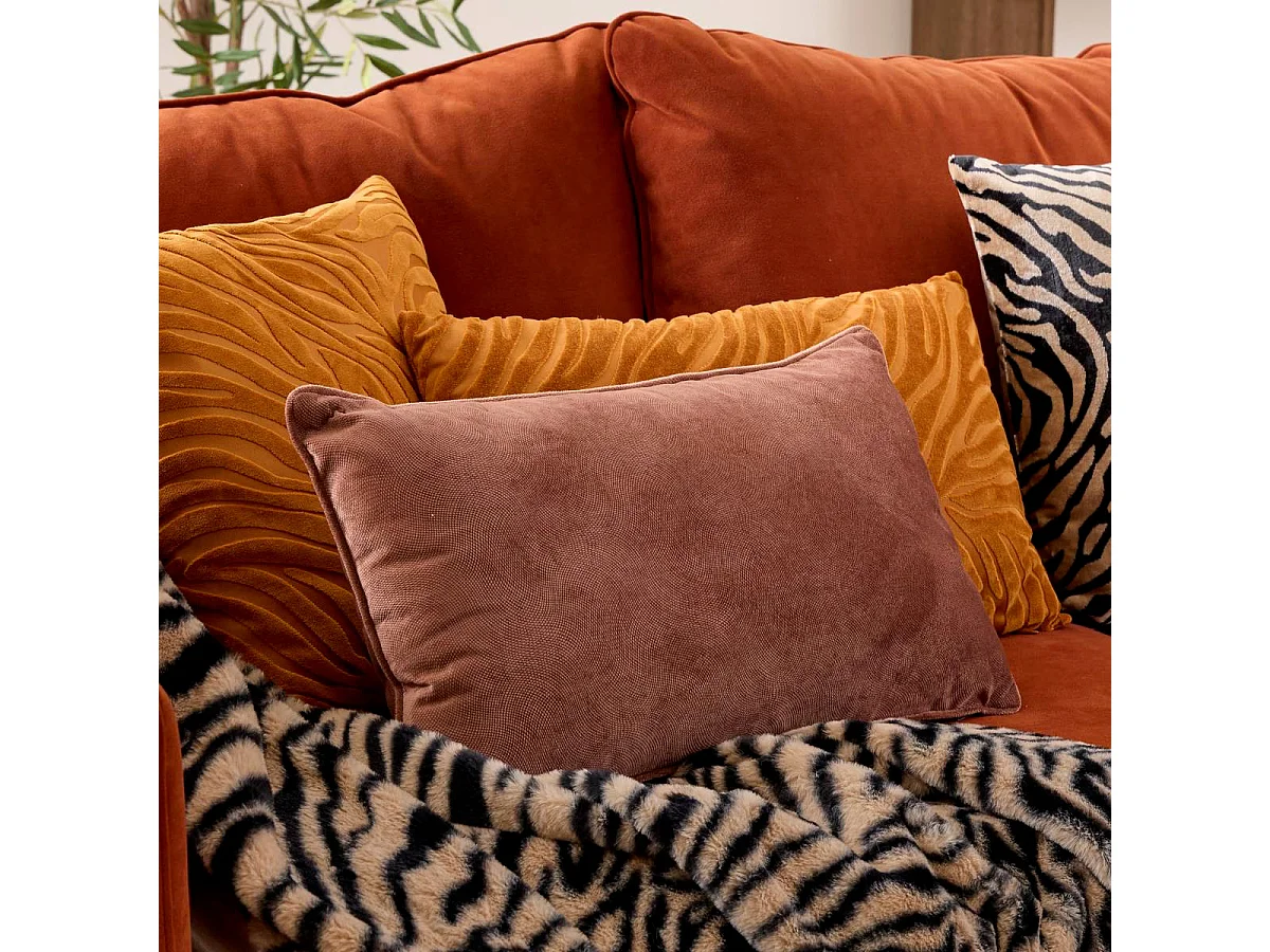 Coussin Déco Uni "Lilou" 30x50cm Marron Tonka