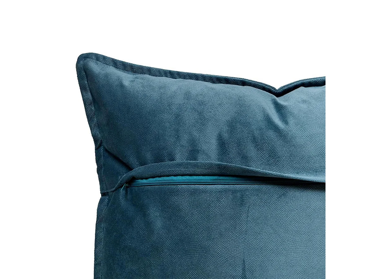 Coussin Déco Uni "Lilou" 55x55cm Bleu Égéen