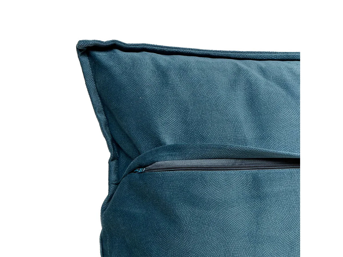 Coussin Déco Uni "Lilou" 45x45cm Bleu Égéen