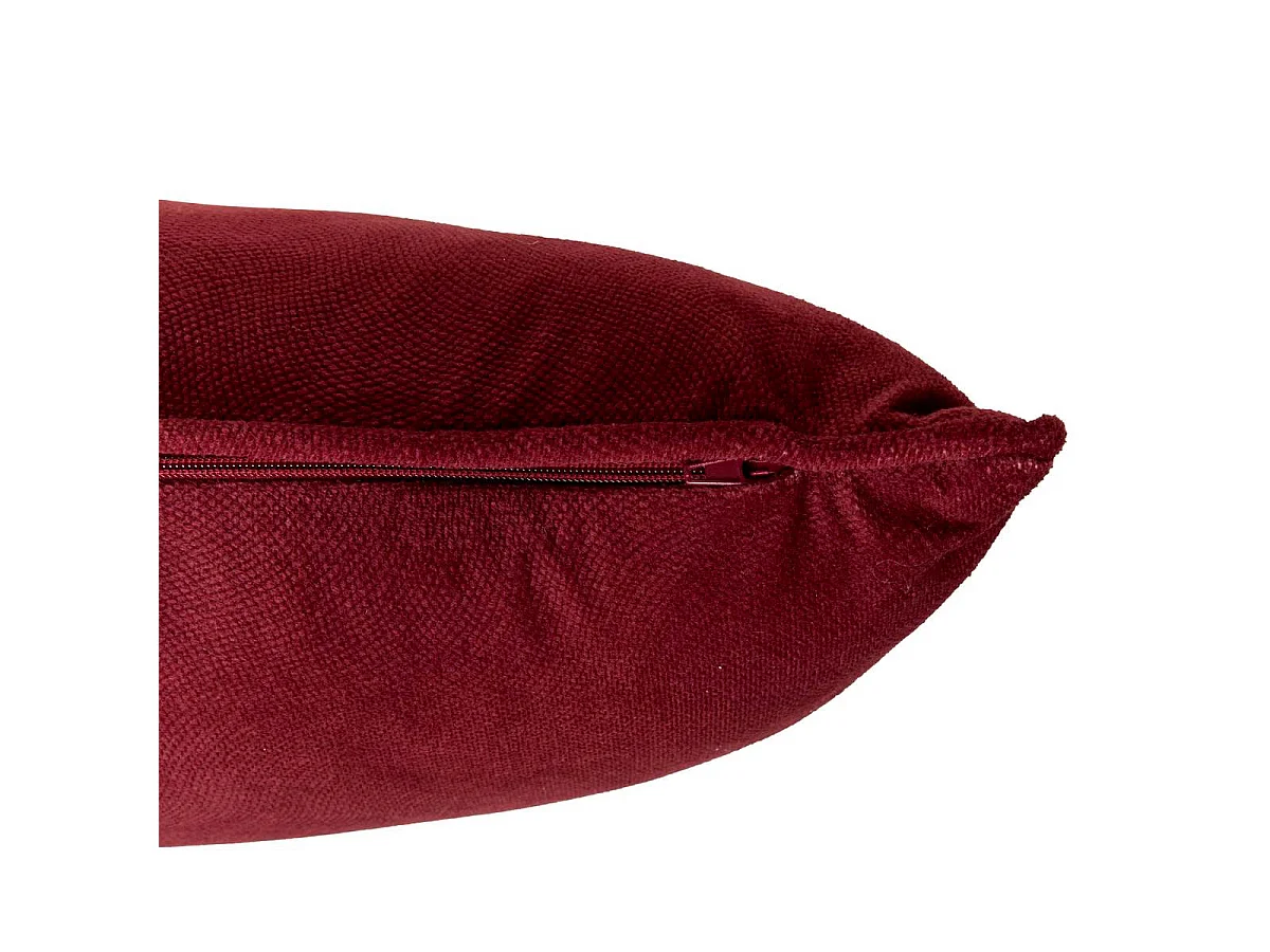 Coussin Déco Uni "Lilou" 30x50cm Rouge Grenat