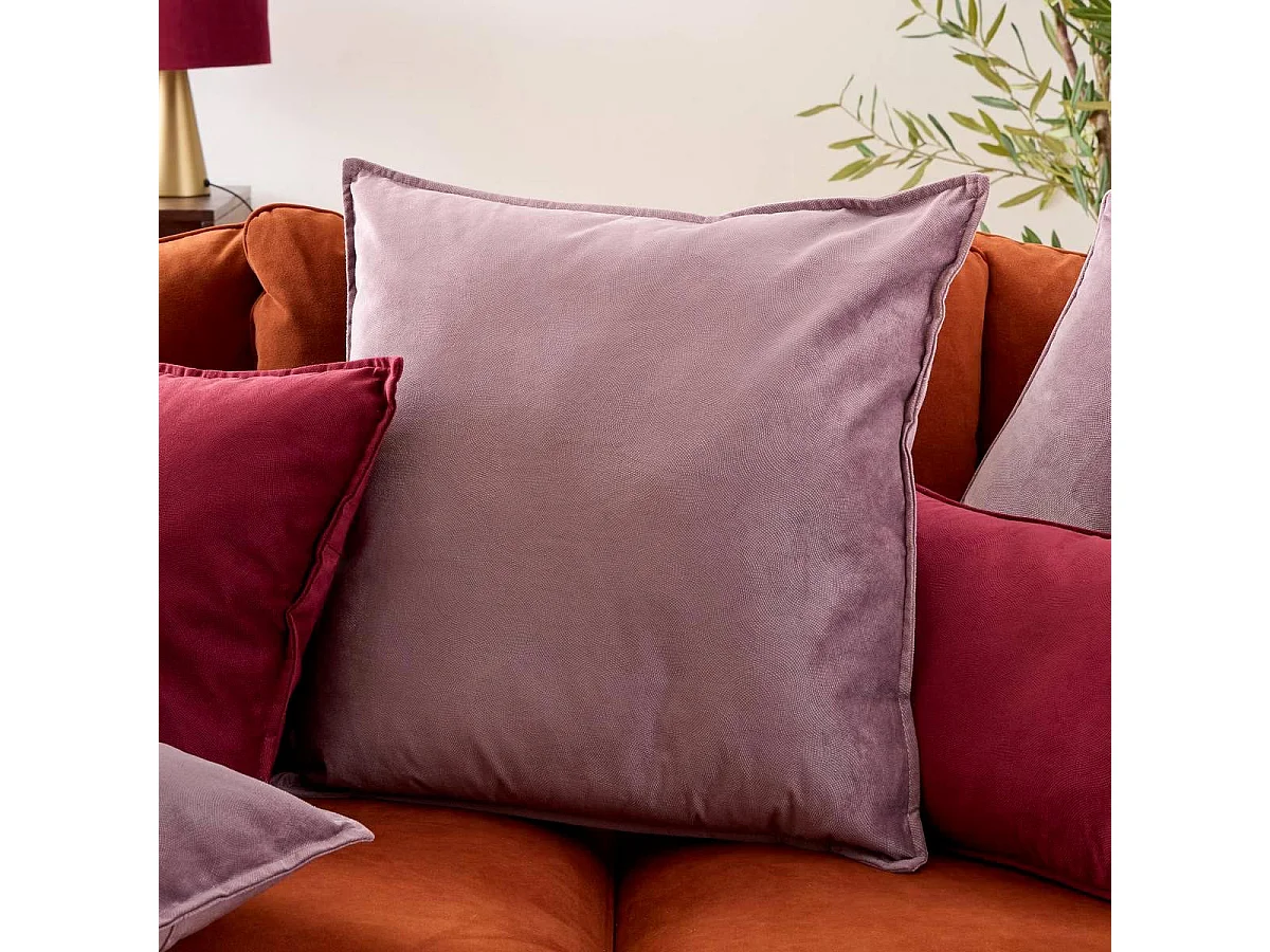 Coussin Déco Uni "Lilou" 55x55cm Parme