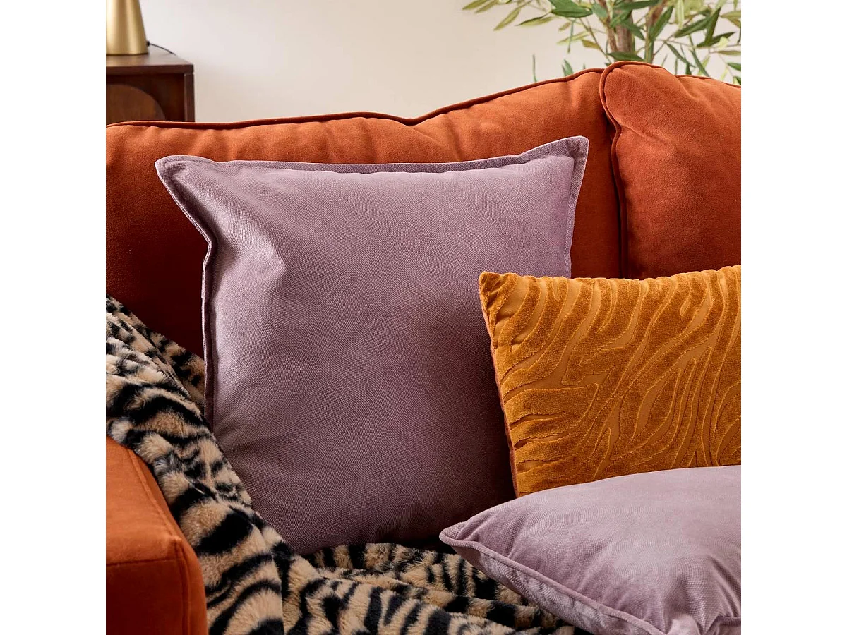 Coussin Déco Uni "Lilou" 45x45cm Parme