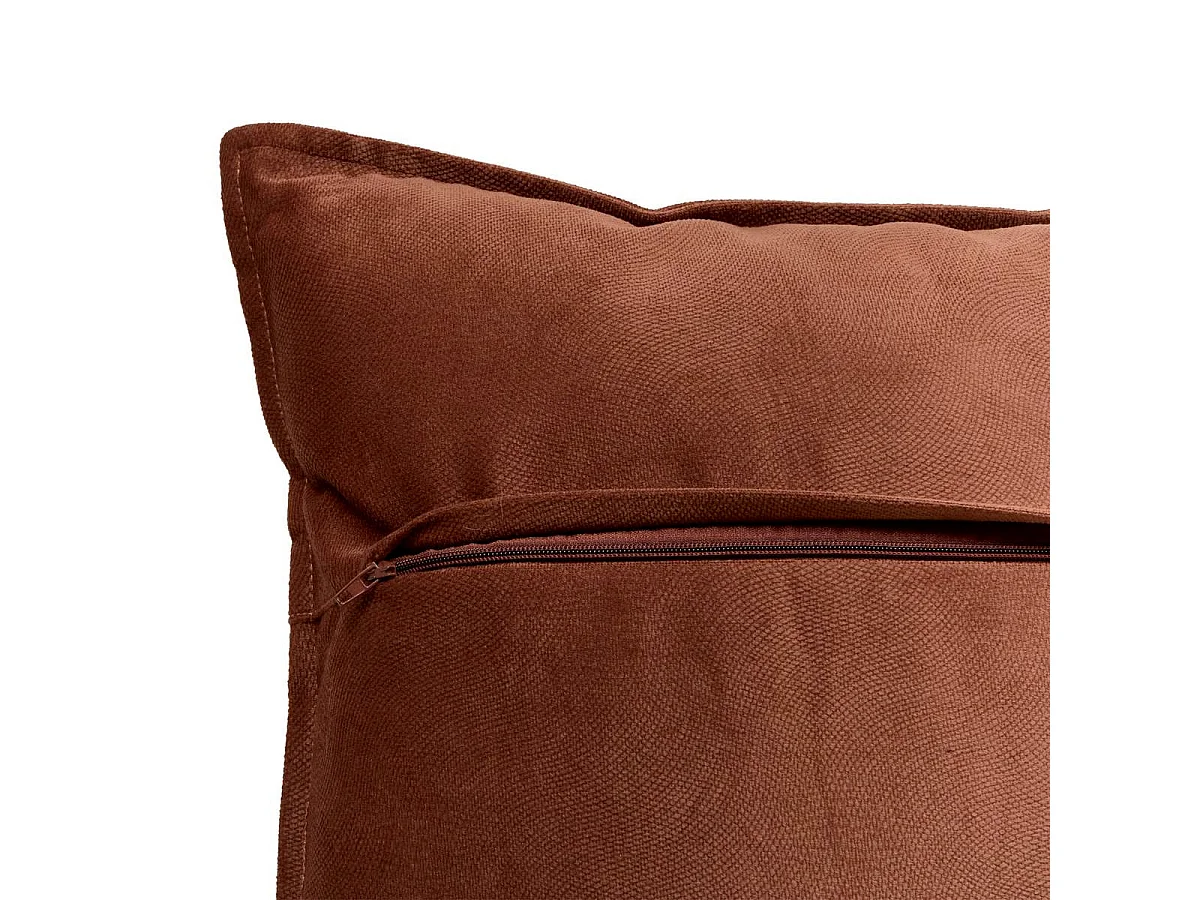 Coussin Déco Uni "Lilou" 45x45cm Marron Tonka