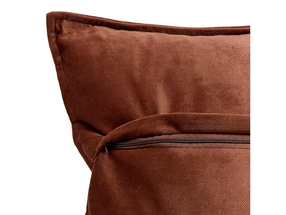 Coussin Déco Uni "Lilou" 55x55cm Marron Tonka