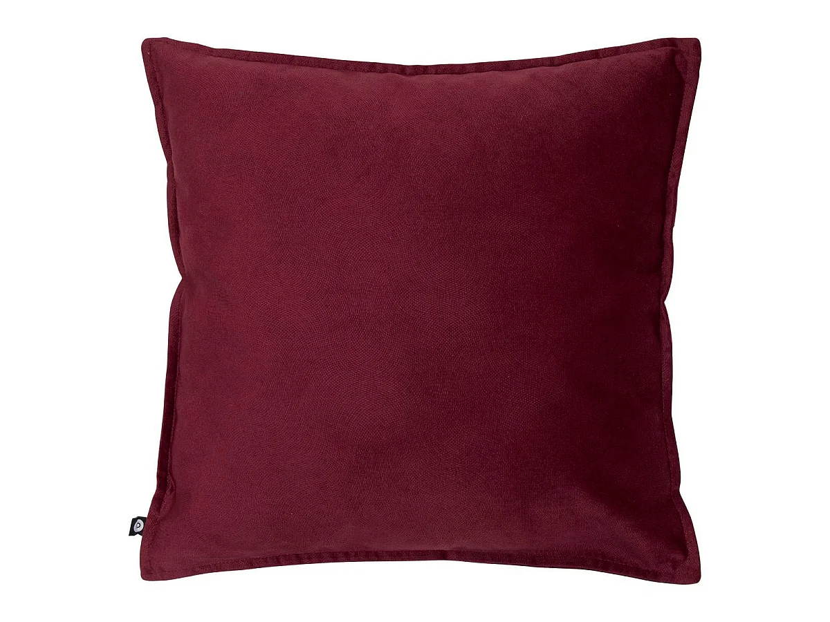 Coussin Déco Uni "Lilou" 45x45cm Rouge Grenat