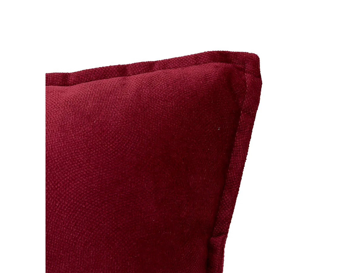 Coussin Déco Uni "Lilou" 45x45cm Rouge Grenat