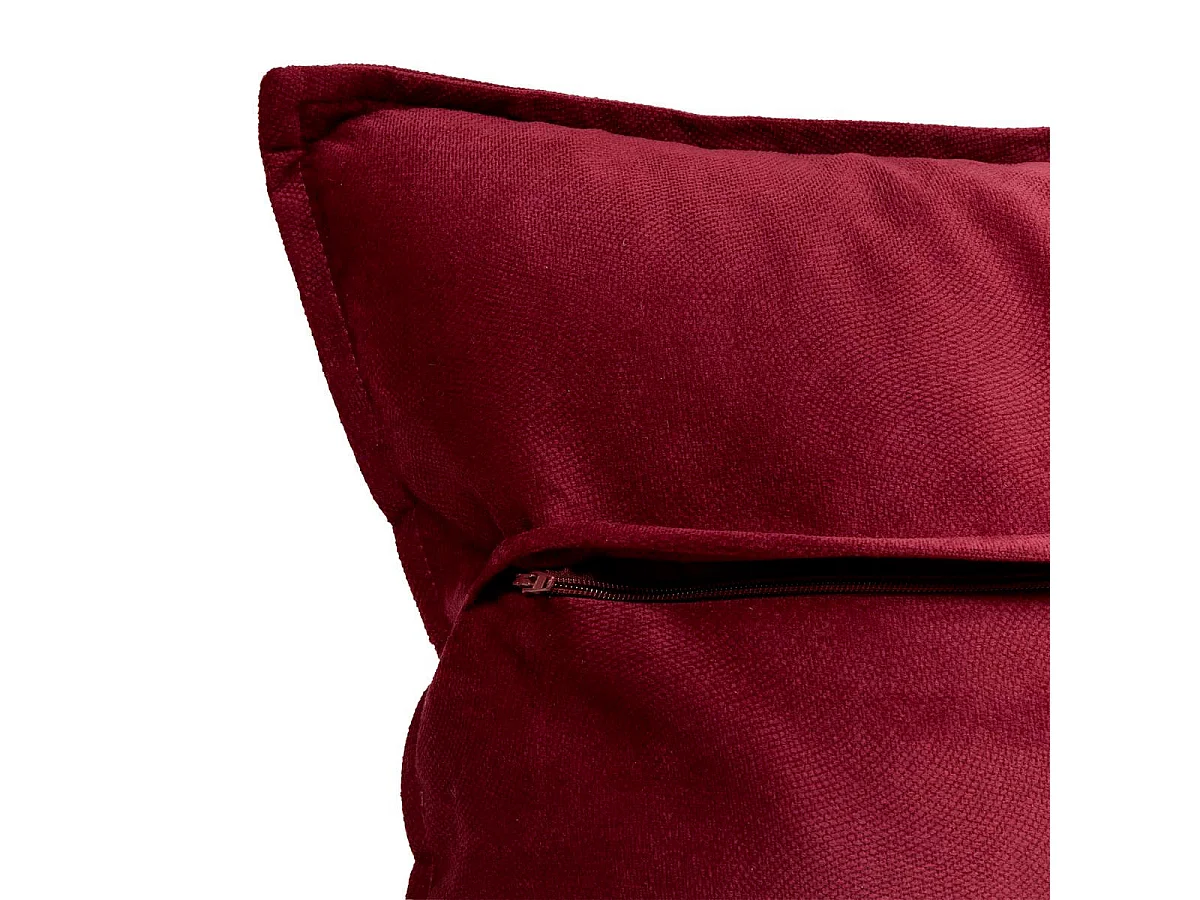 Coussin Déco Uni "Lilou" 45x45cm Rouge Grenat