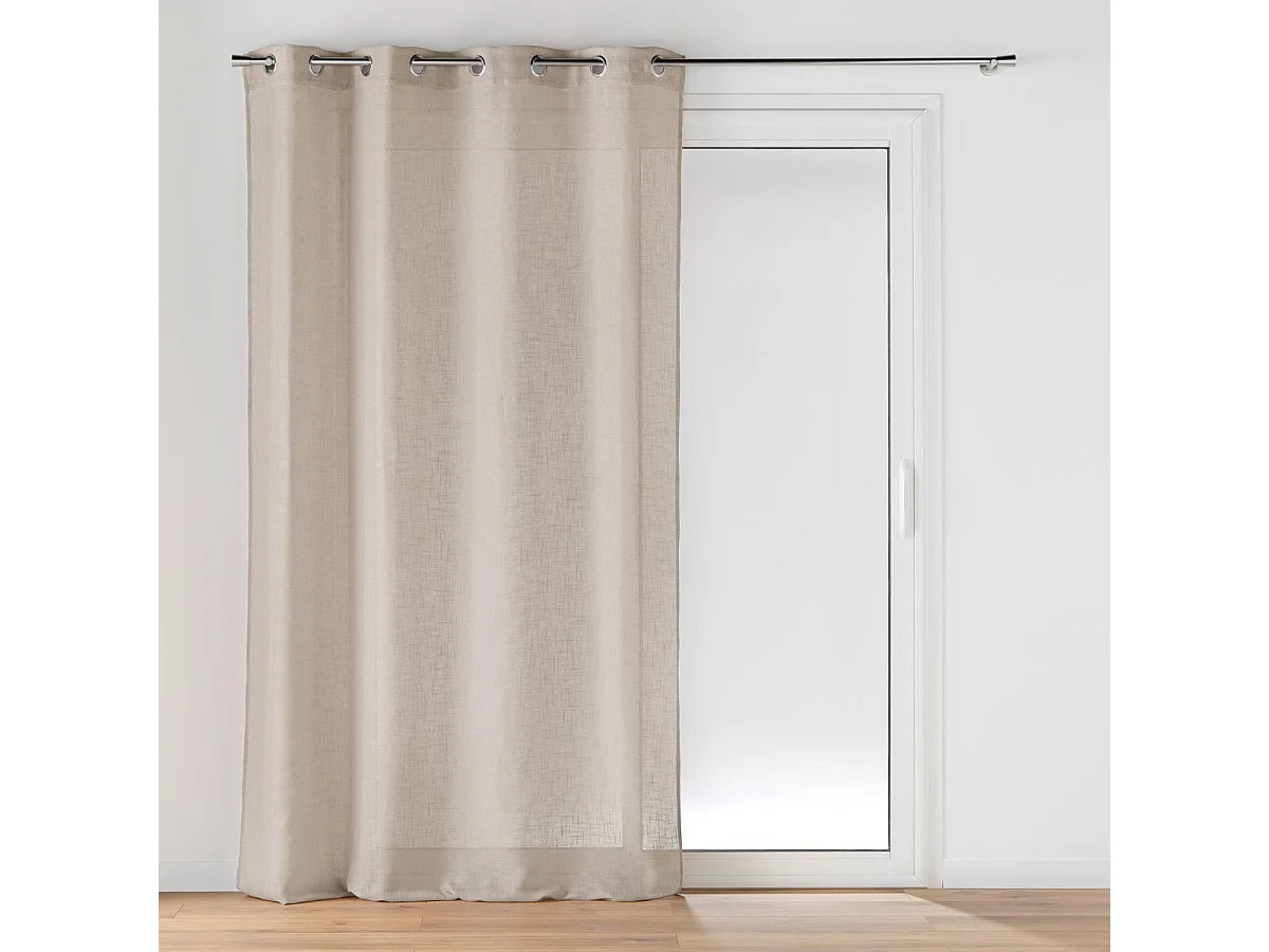 Rideau Voilage à Œillets "Cloris" 140x280cm Taupe