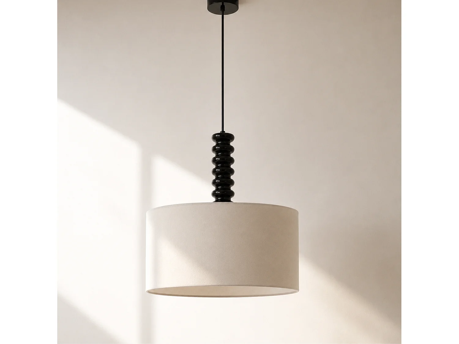 Suspensión de tela blanca y metal 40 cm - Ravel