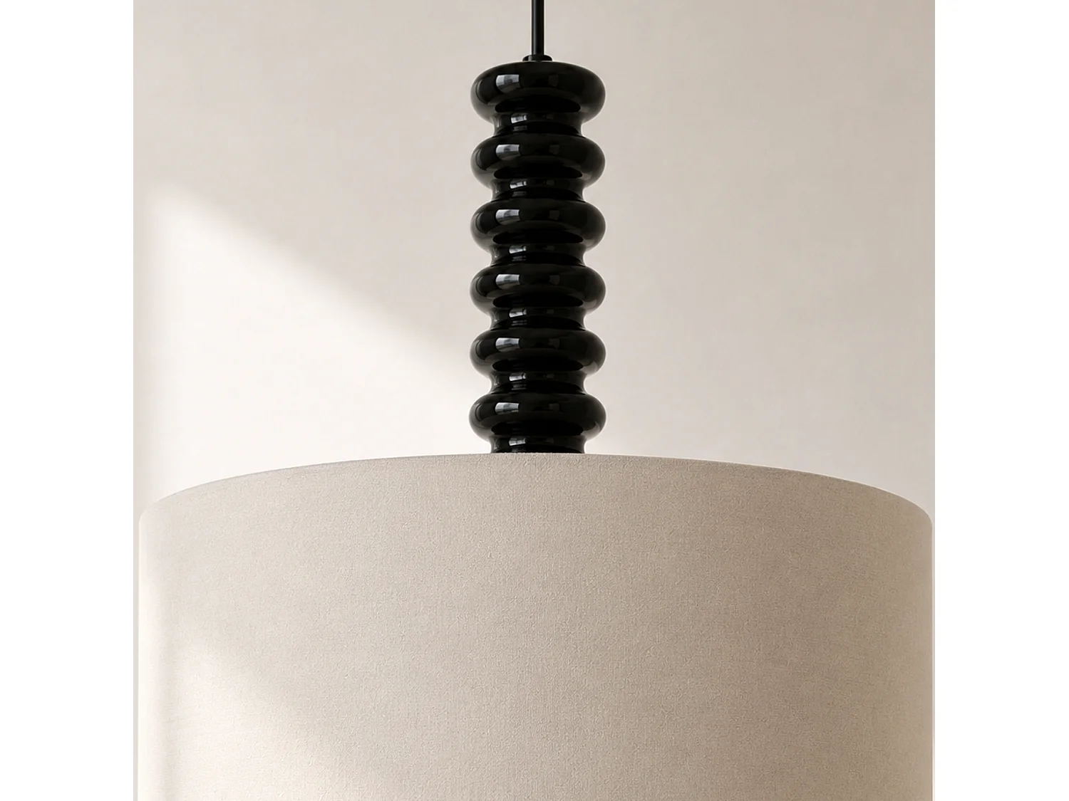 Suspensión de tela blanca y metal 40 cm - Ravel