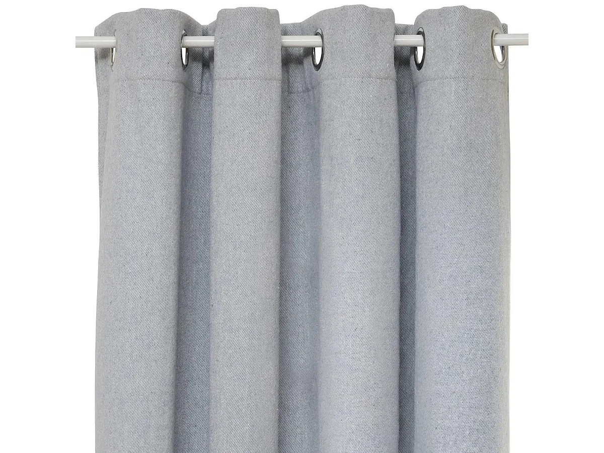Rideau Isolant Effet Laine "Kys" 140x260cm Bleu Minéral