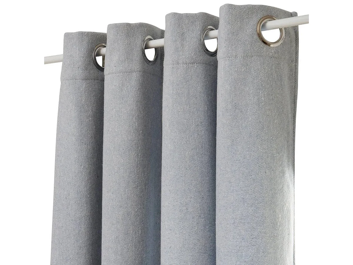 Rideau Isolant Effet Laine "Kys" 140x260cm Bleu Minéral