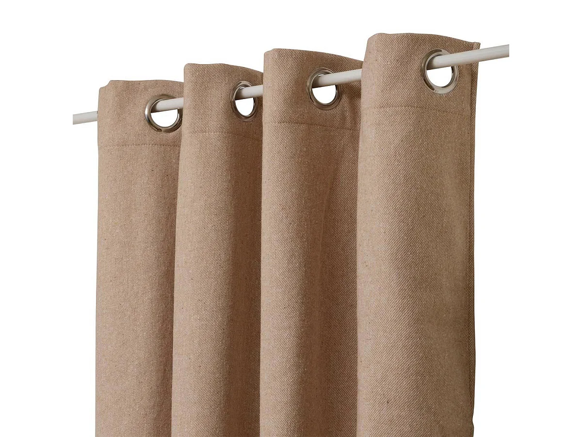 Rideau Isolant Effet Laine "Kys" 140x260cm Beige