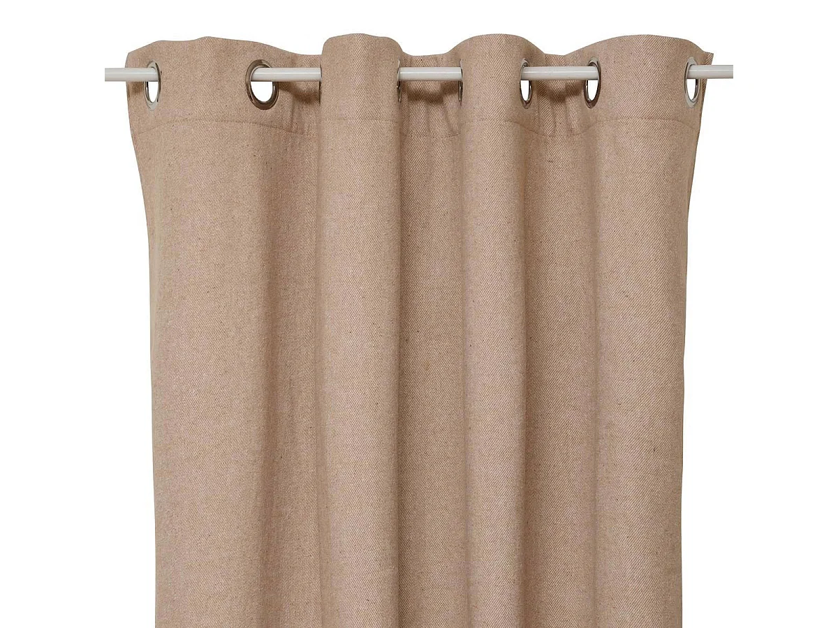 Rideau Isolant Effet Laine "Kys" 140x260cm Beige