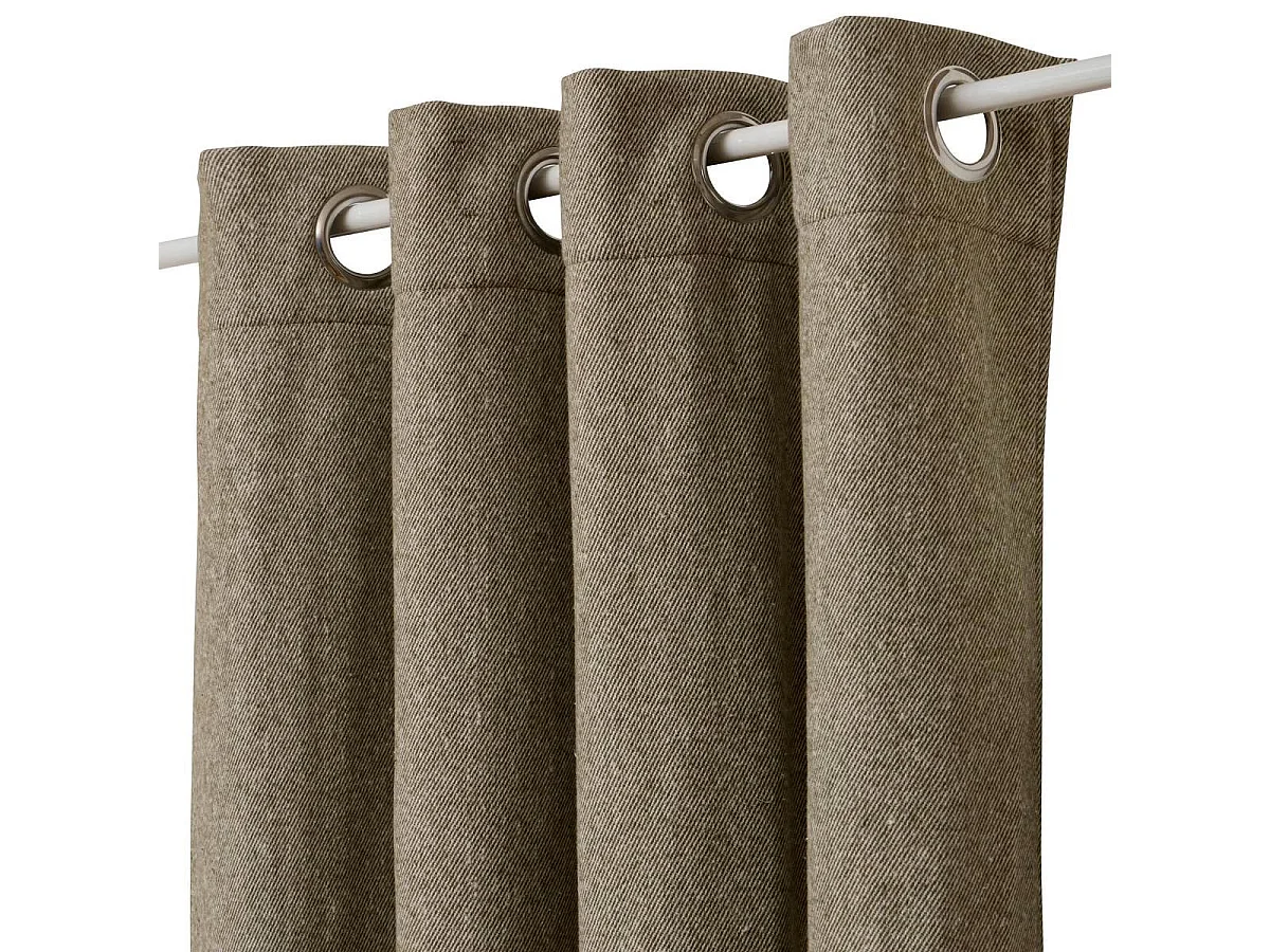 Rideau Isolant Effet Laine "Kys" 140x260cm Kaki