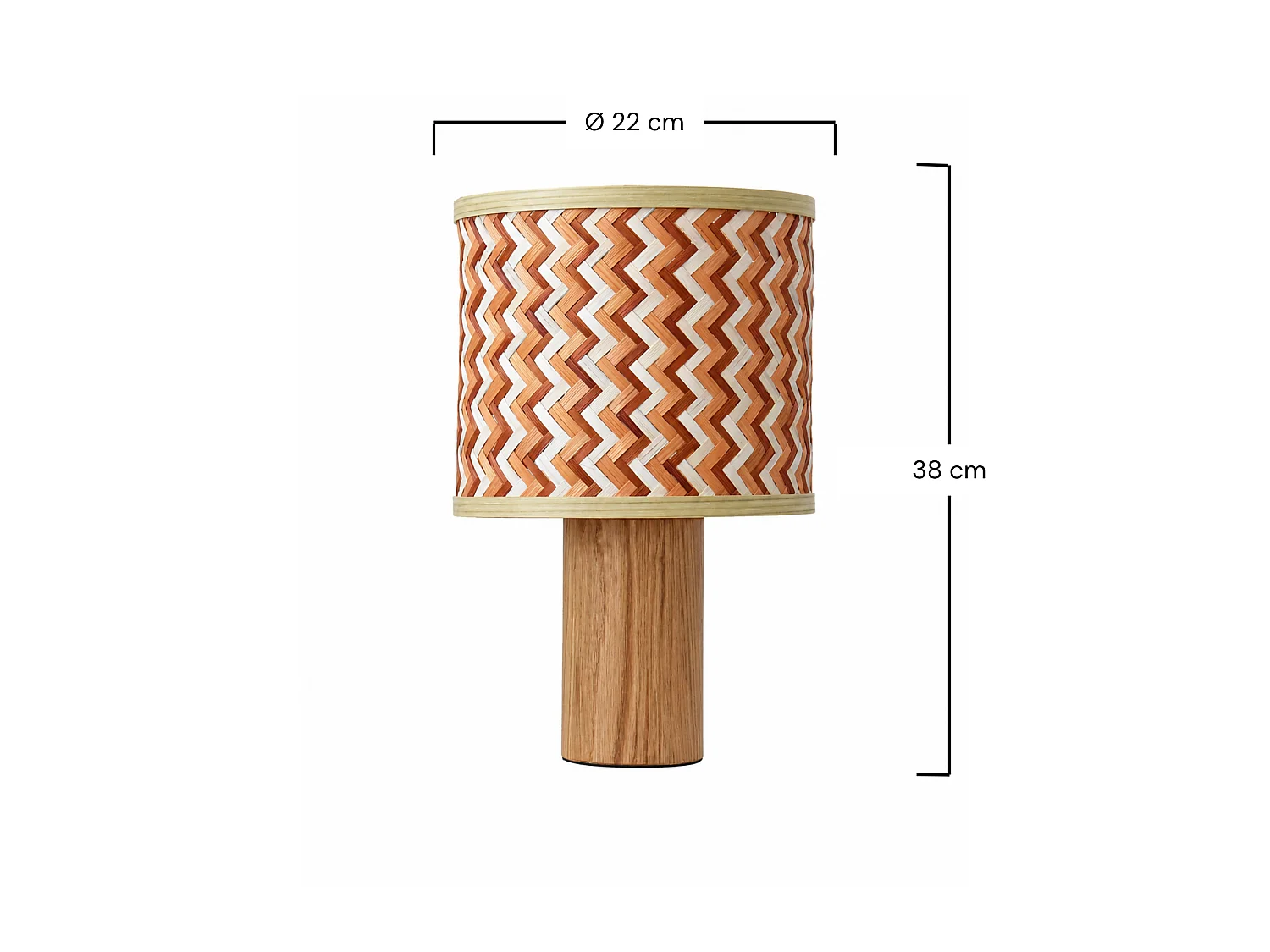 Lampada da tavolo in rovere e bambù crema/arancio - Phil