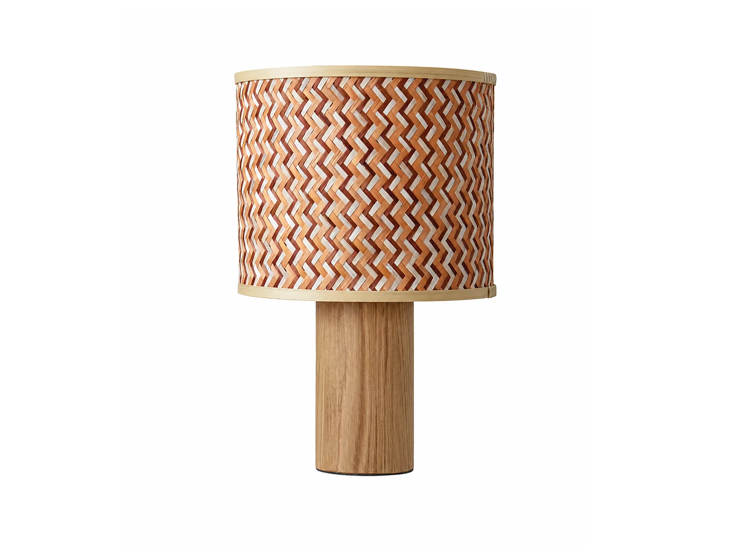 Grande lampada da tavolo in rovere, intreccio in bambù crema e arancio - Phil
