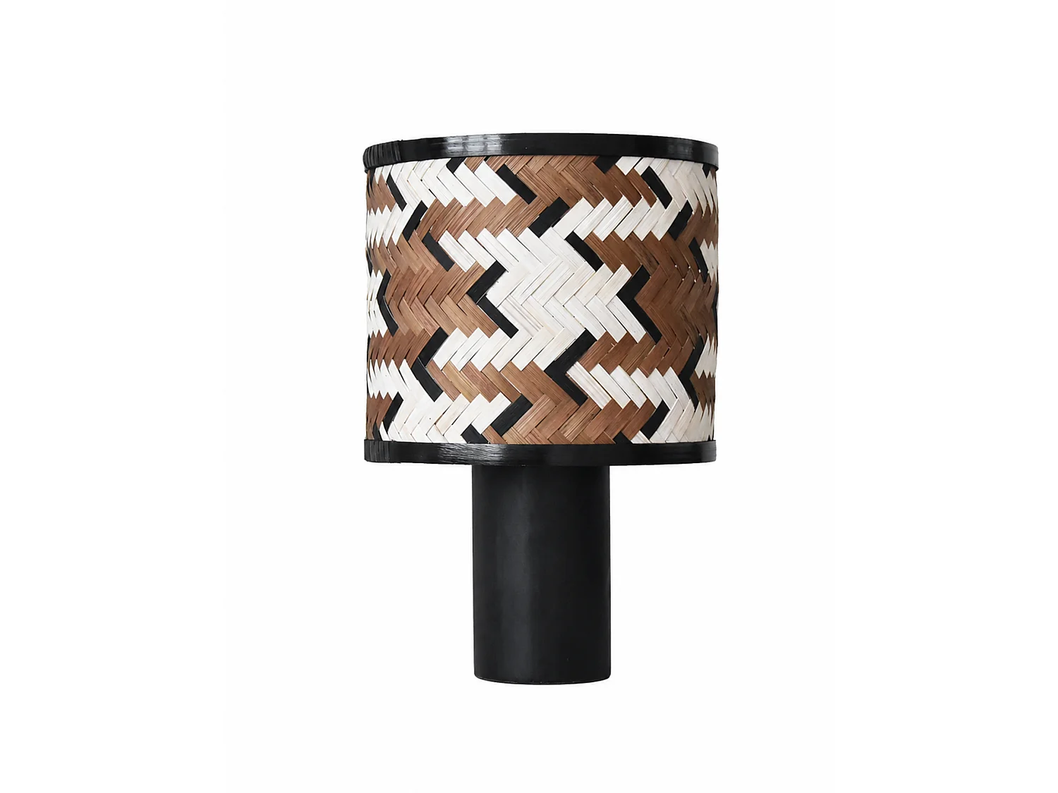 Lampada da tavolo in legno di rovere e bambù marrone e nero - Phil