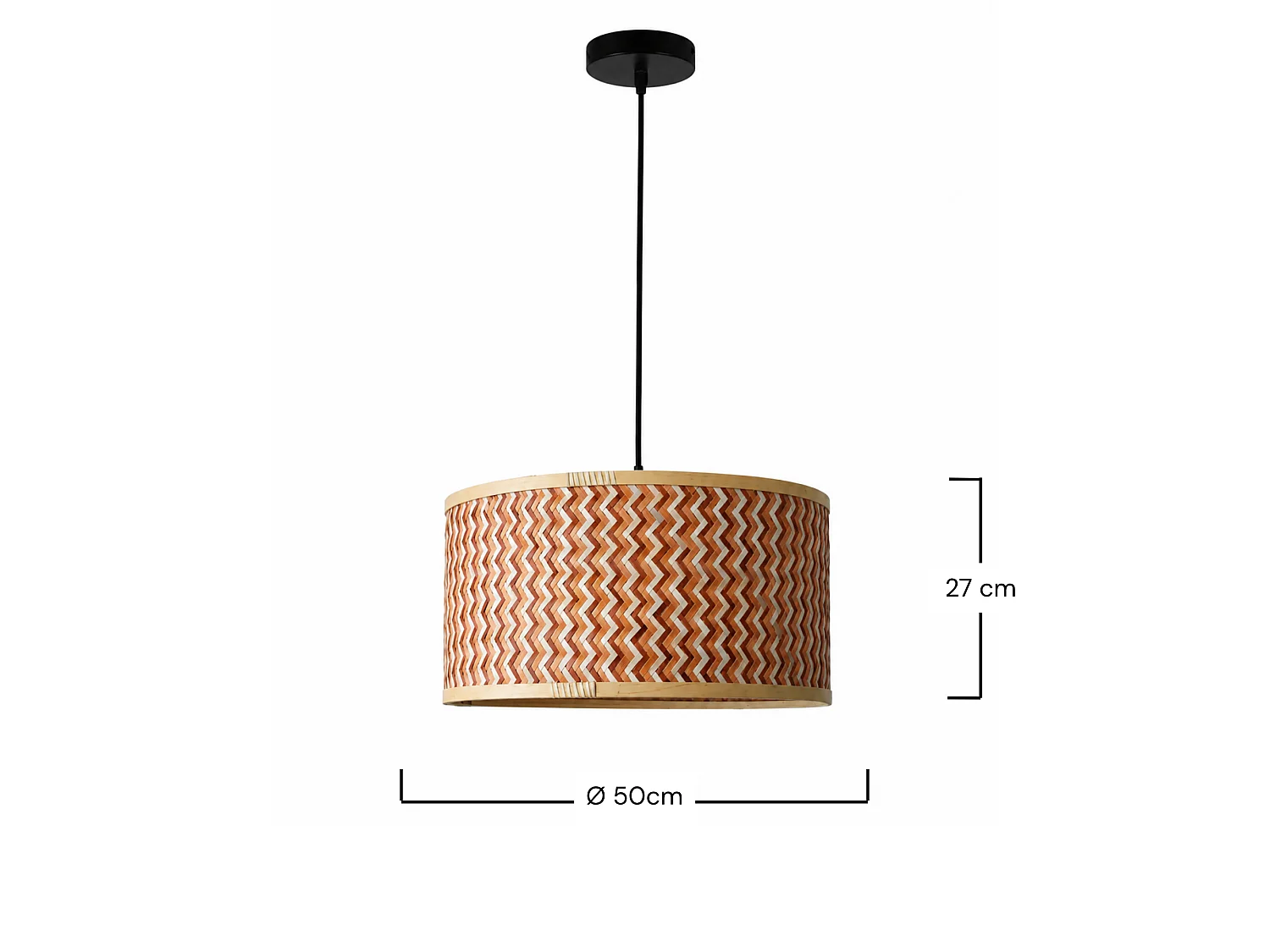 Suspensión de bambú trenzado crema y marrón 50 cm - Phil