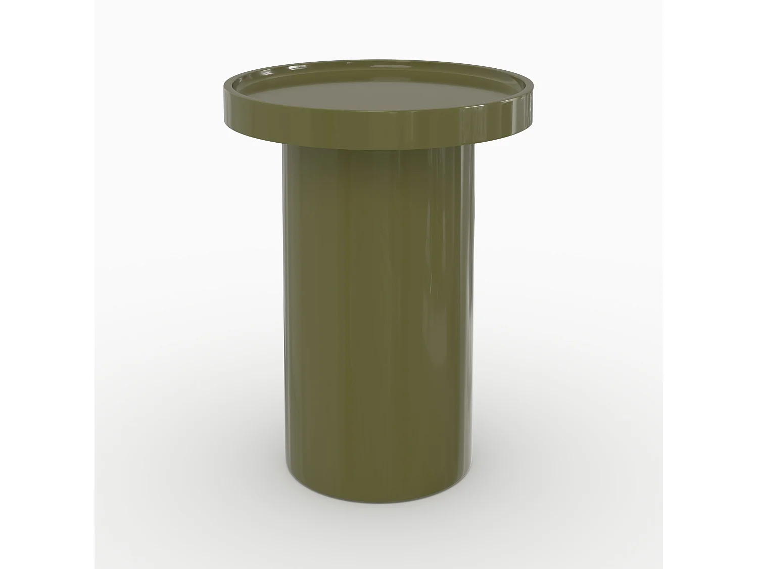 Set di 3 tavolini laccati bianchi, verde oliva e rosso in MDF - Nora