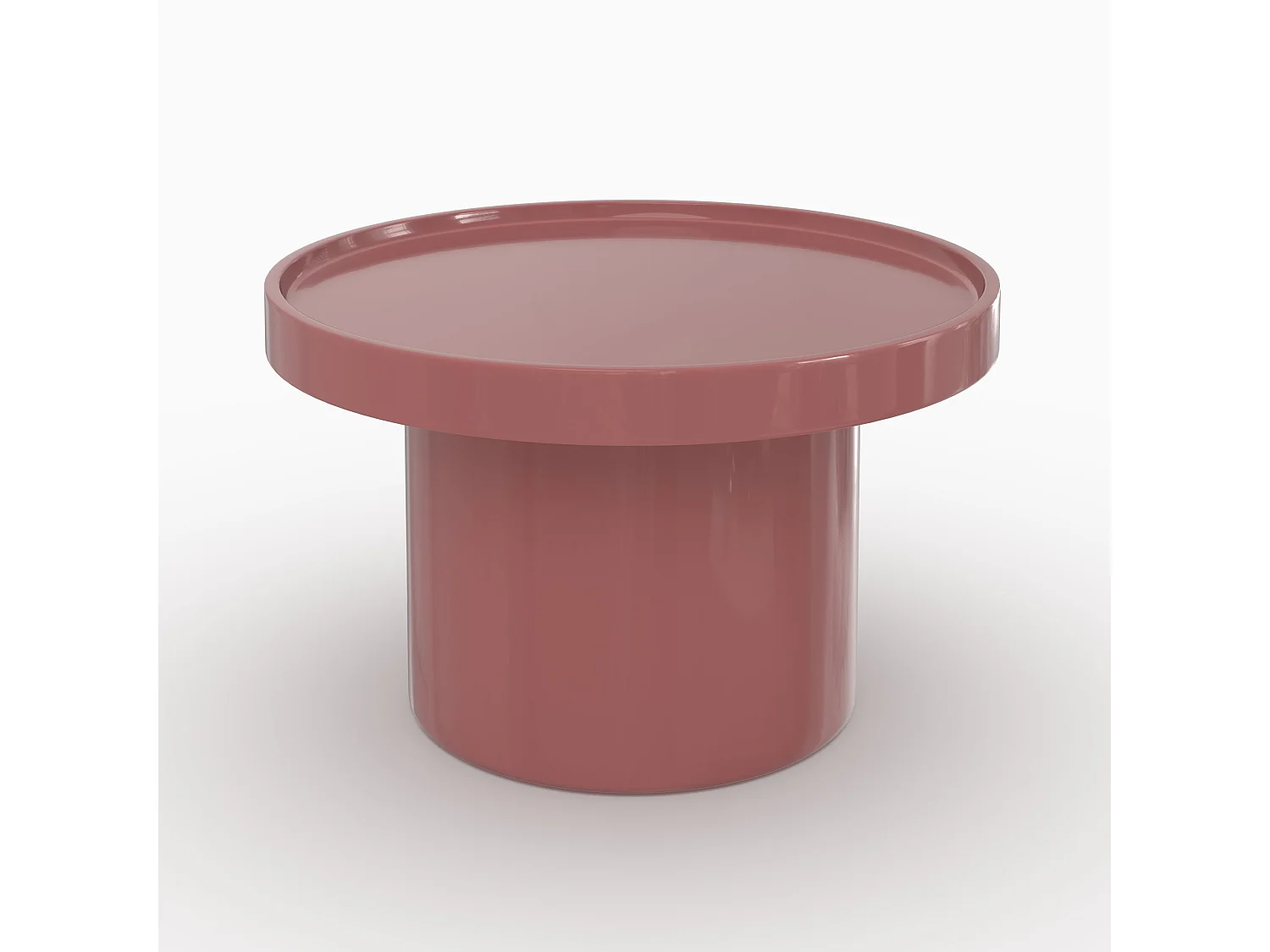 Set di 3 tavolini laccati bianchi, verde oliva e rosso in MDF - Nora