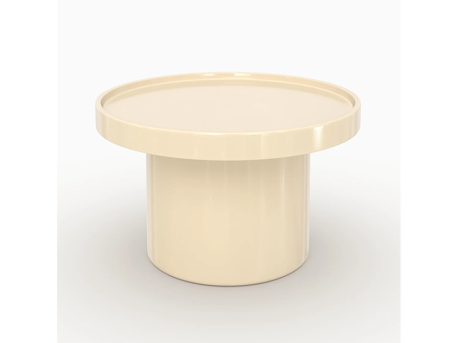 Set di 3 tavolini laccati bianchi, verde oliva e rosso in MDF - Nora