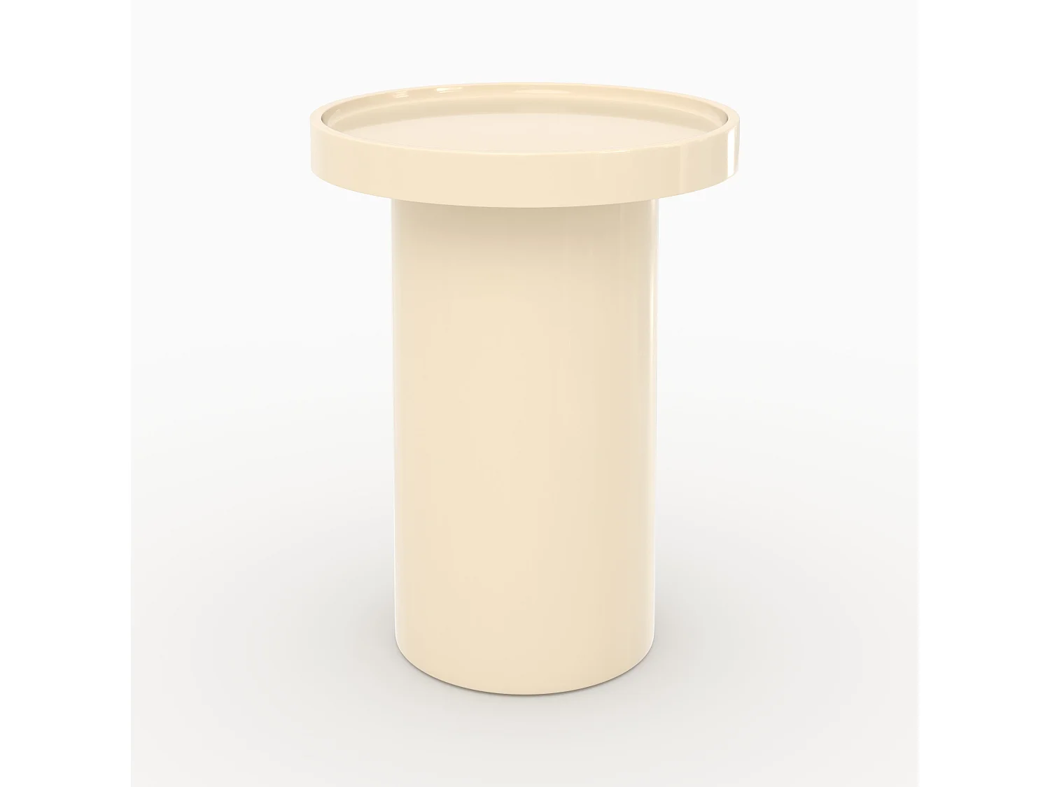 Set di 3 tavolini laccati bianchi in MDF - Nora