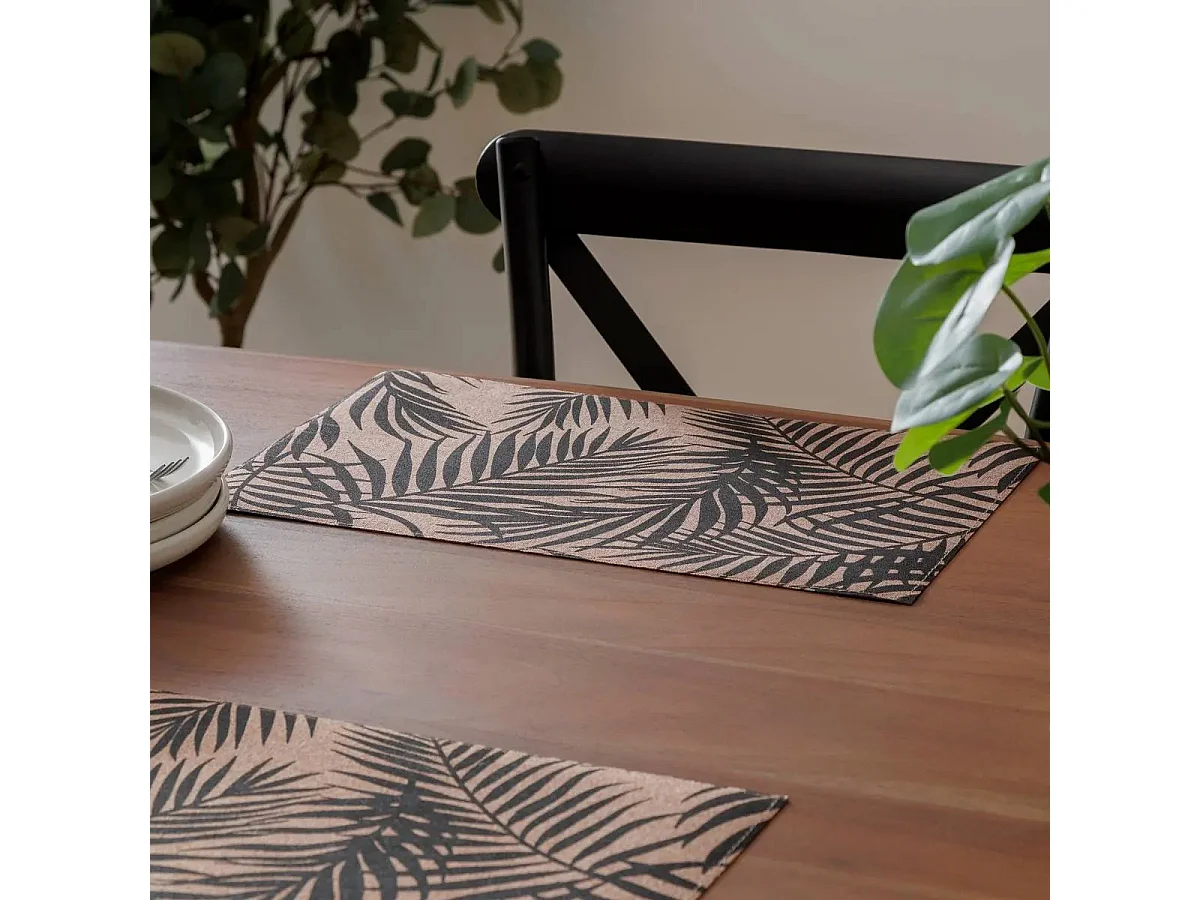 Set de Table Déco "Palme" 30x45cm Noir