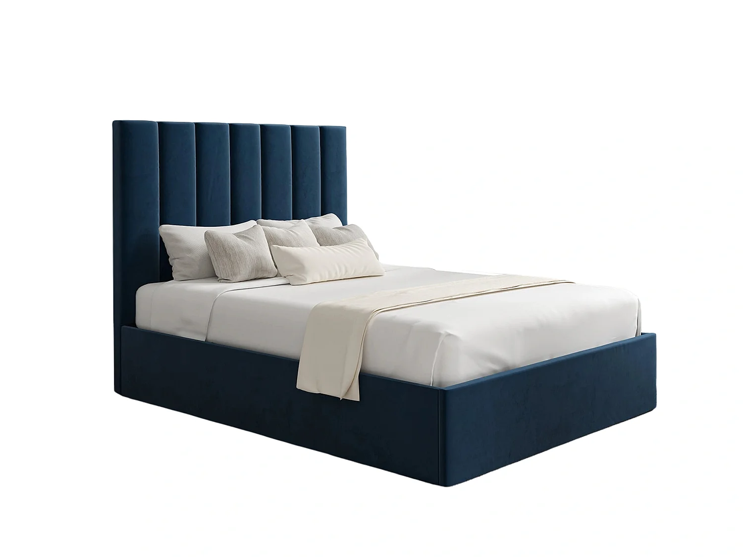 Upholstered Bedframe - 135 x 190 cm Bedframe in Blue