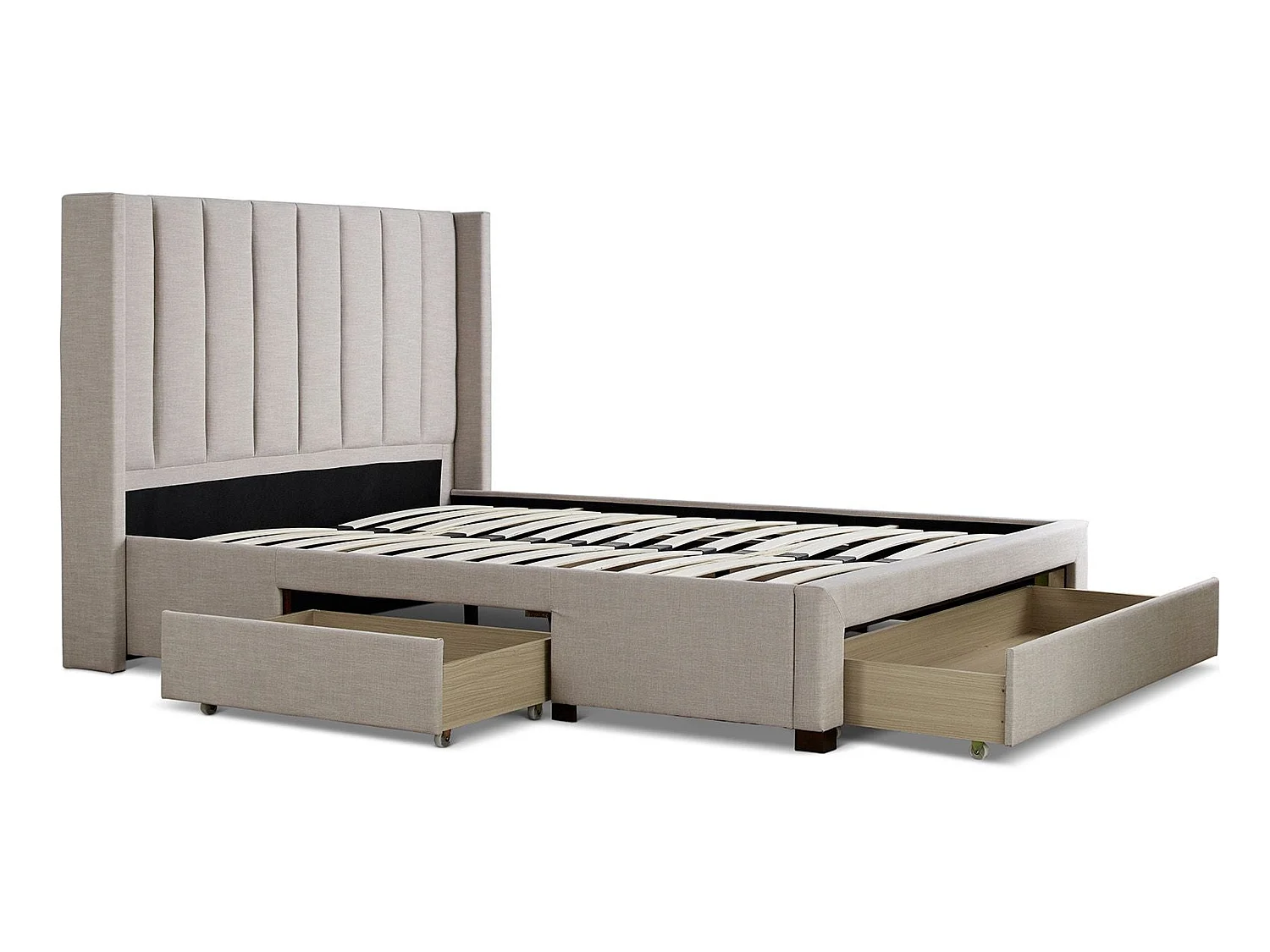 Upholstered Bedframe - 150 x 200 cm Bedframe in Grey