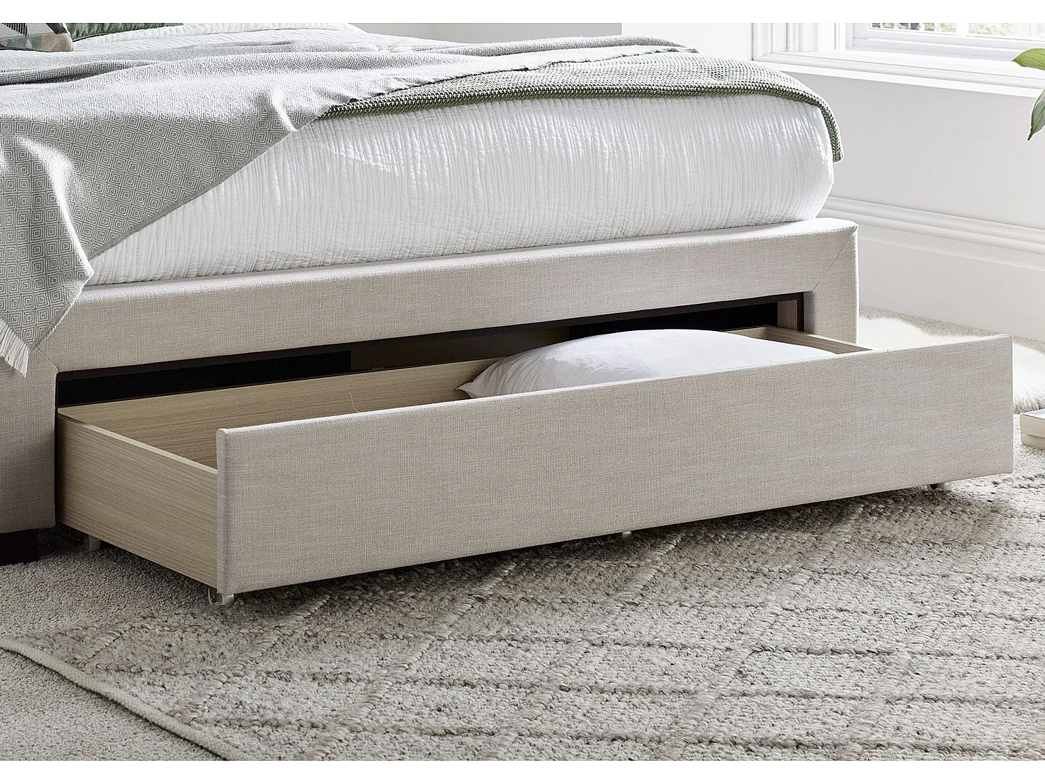 Upholstered Bedframe - 150 x 200 cm Bedframe in Grey