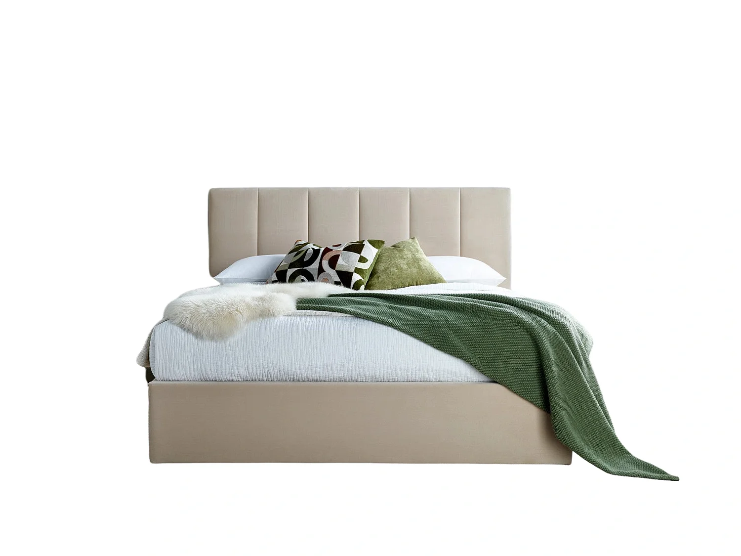 Upholstered Bedframe - 135 x 190 cm Bedframe in Grey