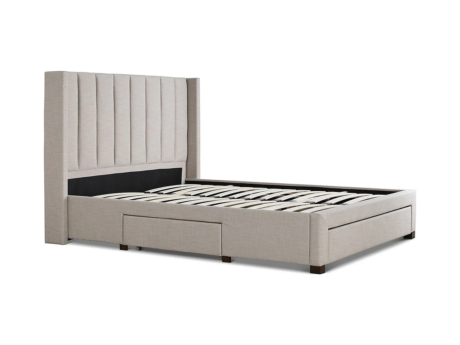 Upholstered Bedframe - 135 x 190 cm Bedframe in Grey