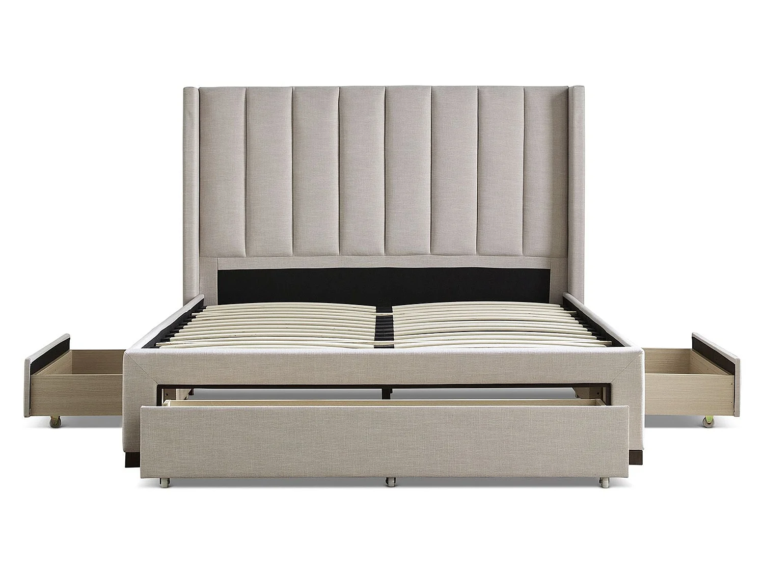 Upholstered Bedframe - 135 x 190 cm Bedframe in Grey