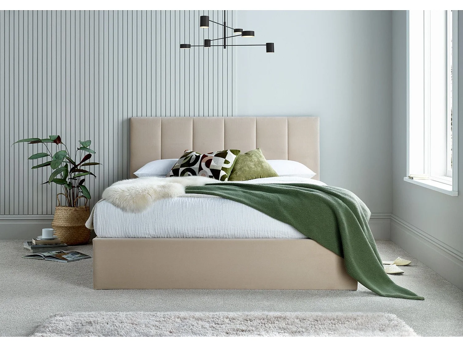 Upholstered Bedframe - 150 x 200 cm Bedframe in Grey