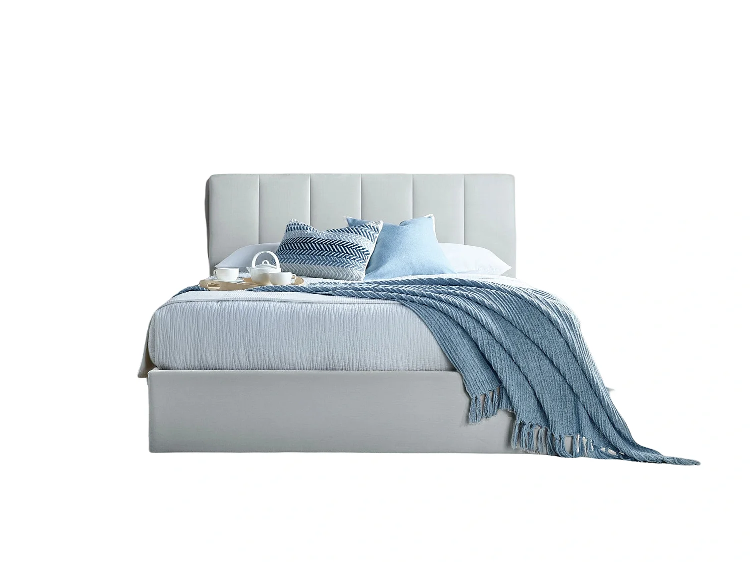 Upholstered Bedframe - 150 x 200 cm Bedframe in Grey