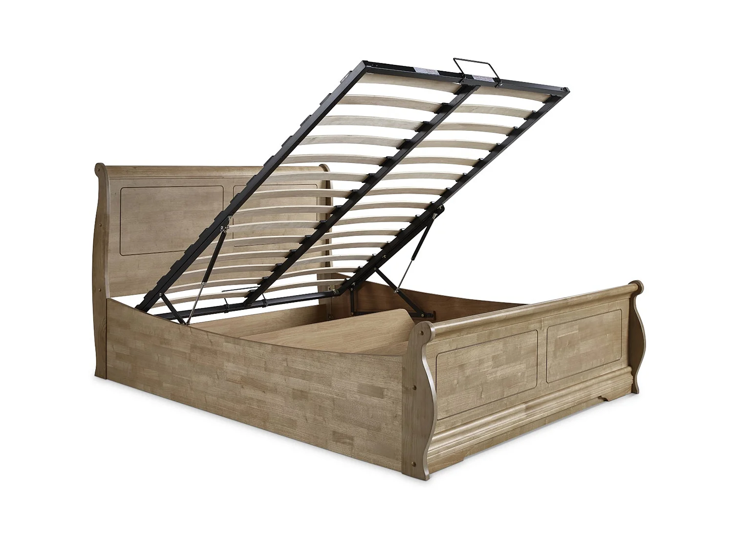 Oak Bedframe - 135 x 190 cm Bedframe in Beige