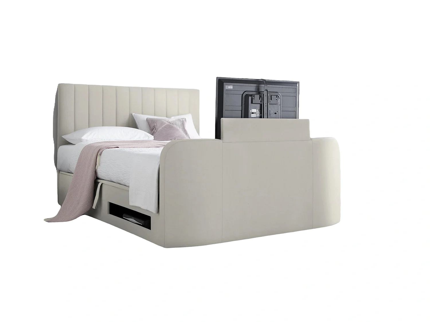Upholstered Bedframe - 135 x 190 cm Bedframe in White
